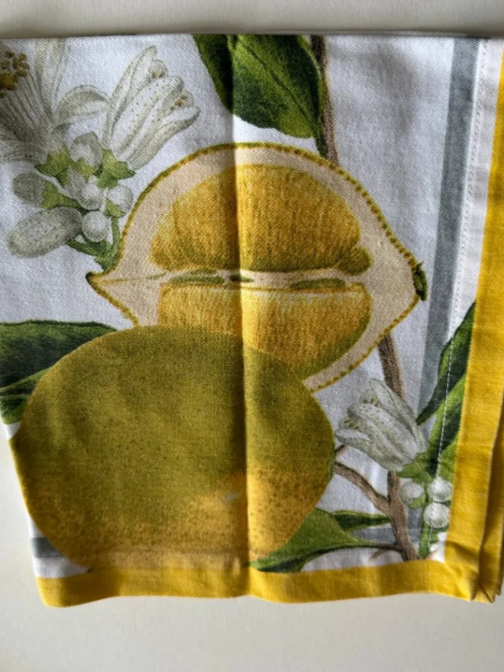 Williams Sonoma Meyer Lemon Print Dinner Napkins Cotton 20